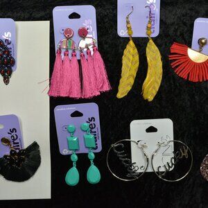 Lot of New Claire's Icing Sensitive‎ Hypoallergenic Statement Dangle Earrings